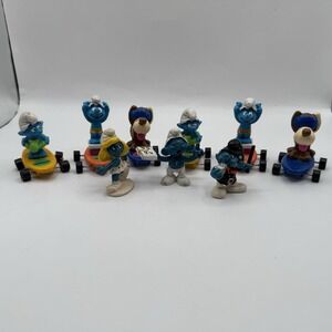 Vintage Smurfs Peyo Schleich PVC Figure Toy 10 Piece Skateboarding Smurf China